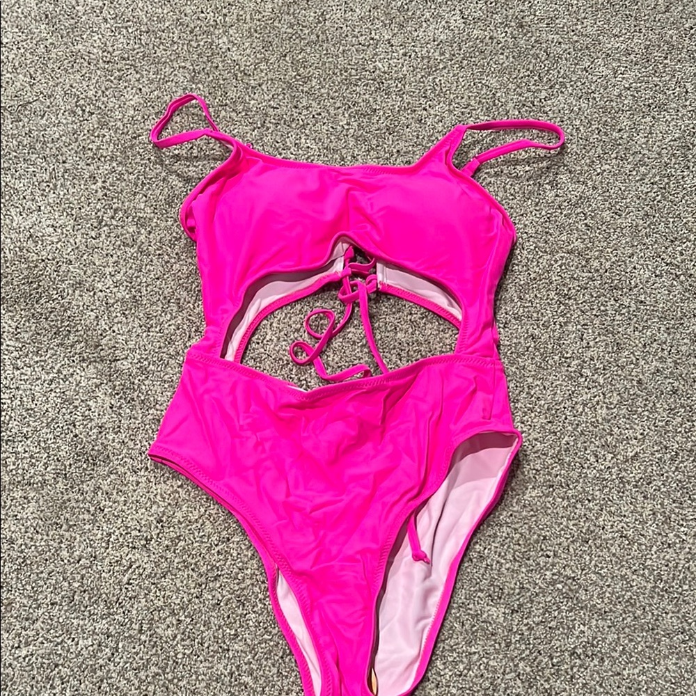 Hot Pink Cutout Swimsuit